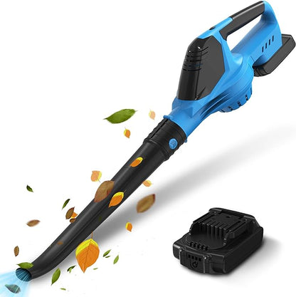 Leaf Blower, 21V Electric Leaf Blower Cordless, Leaf Blower with 2000mAh Battery and Charger, 16.5A/16500rpm Speed Leaf Blower, 5 Speed Mode Lightweight Leaf Blower for Lawn Patio Yard