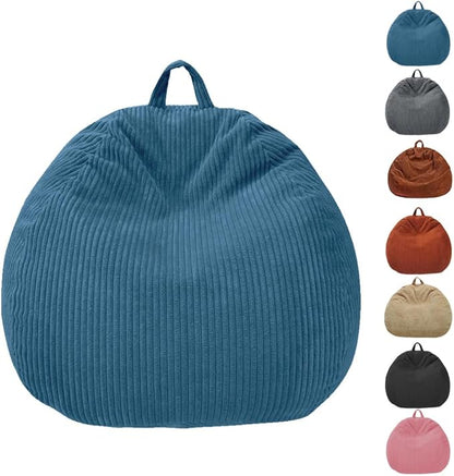 Bean Bag Chairs Cover (No Filler),Bean Bag Cover,Stuffed Animal Storage Bean Bag,Bean Bag for Kids,Adults,Teens,36 x 45 in Blue Bean Bag