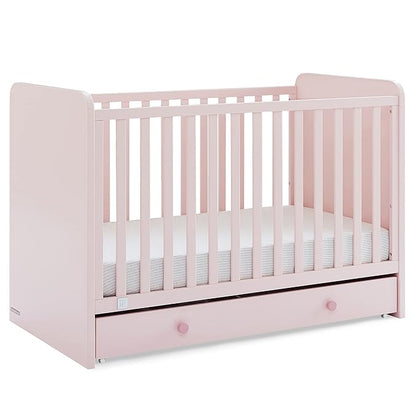 GAP babyGap Graham 4-in-1 Convertible Crib with Storage Drawer - Greenguard Gold Certified, Blush Pink/Dark Pink