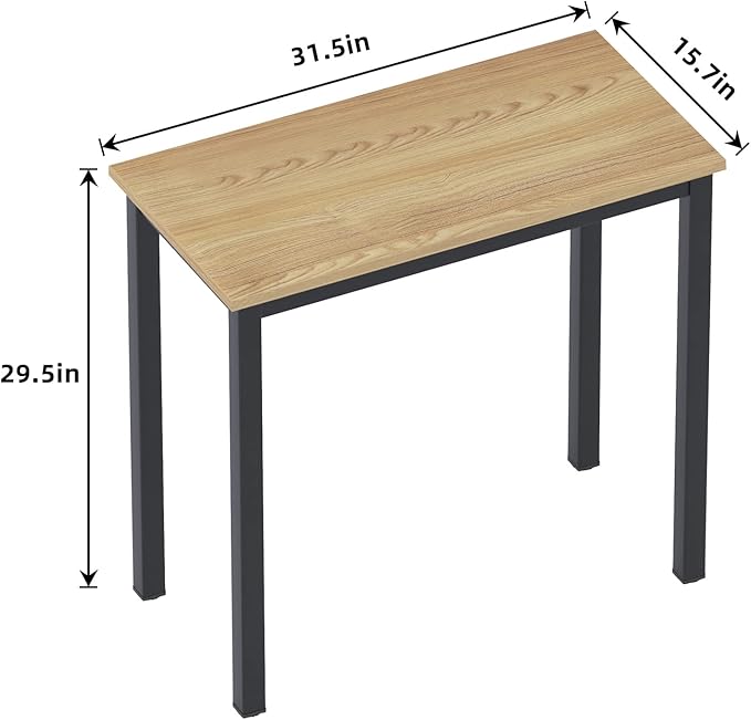 sogesfurniture Computer Office Desk Computer Table with BIFMA Certification Sturdy Office Desk Writing Desk,Teak&Black,BHUS-AC3BB-8040