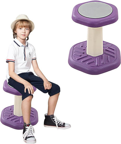Active Chairs Kids Preschool Wobble Stool - Alternative Flexible Seating Balance Wiggle Stool for Classroom,Preschool,Kindergarten&Elementary School,Active Sensory Chairs,Ages3-8,Purple(14in)