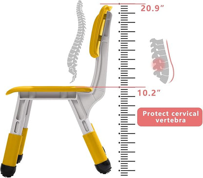 Adjustable Kid Chairs Indoor 3 Level Adjustable Suitable for Children Age 2-6. Maximum load-bearing 220LBS Suitable for Family Classroom and Nursery Child Seat Set (2-Pack) (Yellow(2 Chair))