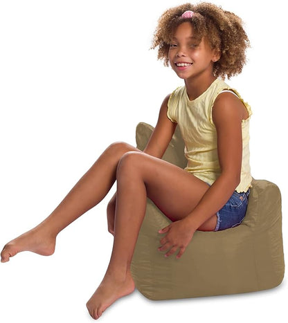 Posh Creations Structured Comfy Bean Bag Chair for Gaming, Reading, and Watching TV, Pasadena Chair, Microsuede - Camel