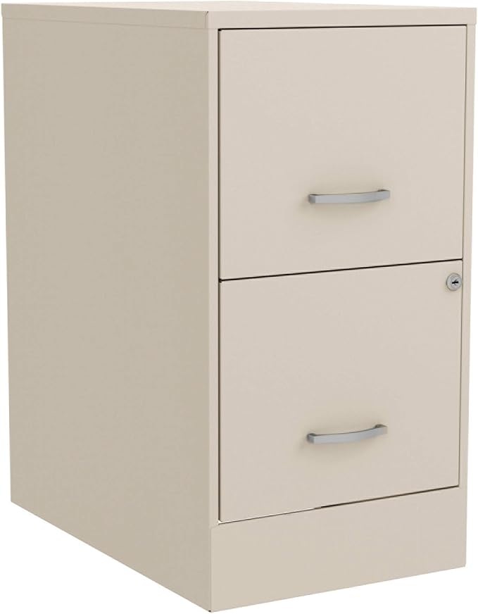 Lorell LYS SOHO File/File 2-Drawer File Cabinet, Stone,Chrome