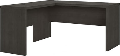Bush Business Furniture Echo L Shape Desk with Wire Management | Corner Computer Table with Quick-to-Assemble Hardware | Home Office Credenza, 60W, Charcoal Maple
