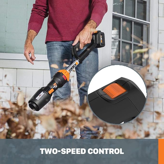 Worx Nitro WG543.9 20V LEAFJET Leaf Blower Cordless with Battery and Charger, Blowers for Lawn Care Only 3.8 Lbs., Cordless Leaf Blower Brushless Motor– Tool Only