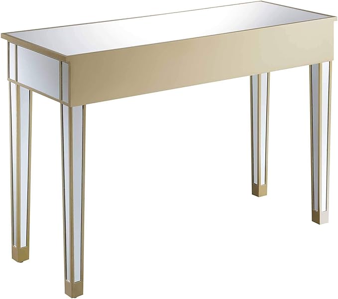 Convenience Concepts Gold Coast Desk, Champagne/Mirror