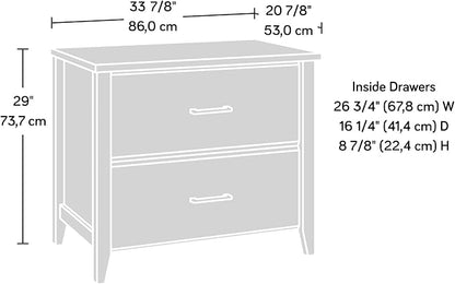 Sauder Summit Station 2-Drawer Lateral File Cabinet, L: 33.86" x W: 20.87" x H: 29.02", Glacier Oak