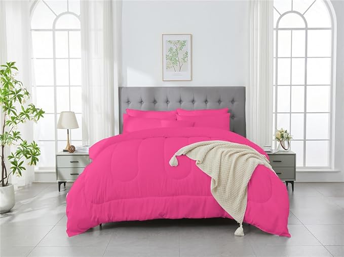 3 Piece Solid Color All Season Bedding Comforter Set Microfiber Soft Lightweight Bedding Set for Kids Teens Adults Room Decor with 1 Comforter and 2 Pillowcases Twin