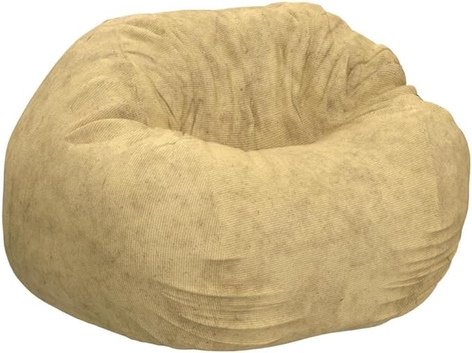CordaRoy's Chenille Bean Bag Chair, Convertible Chair Folds from Bean Bag to Lounger, As Seen on Shark Tank, Tan - King Size