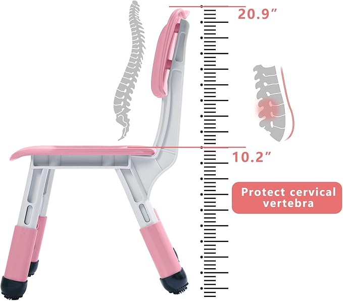 Adjustable Kid Chairs Indoor 3 Level Adjustable Suitable for Children Age 2-6. Maximum load-bearing 220LBS Suitable for Family Classroom and Nursery Child Seat Set (2-Pack-Pink)