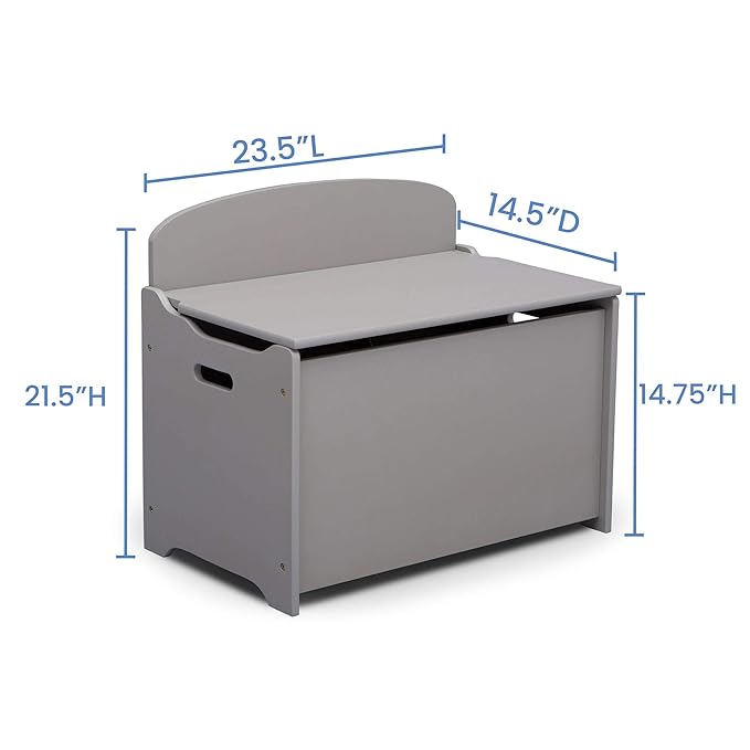 Delta Children MySize Deluxe Toy Box and GapKids Deluxe Toy Organizer with 9 Bins - Navy/Natural