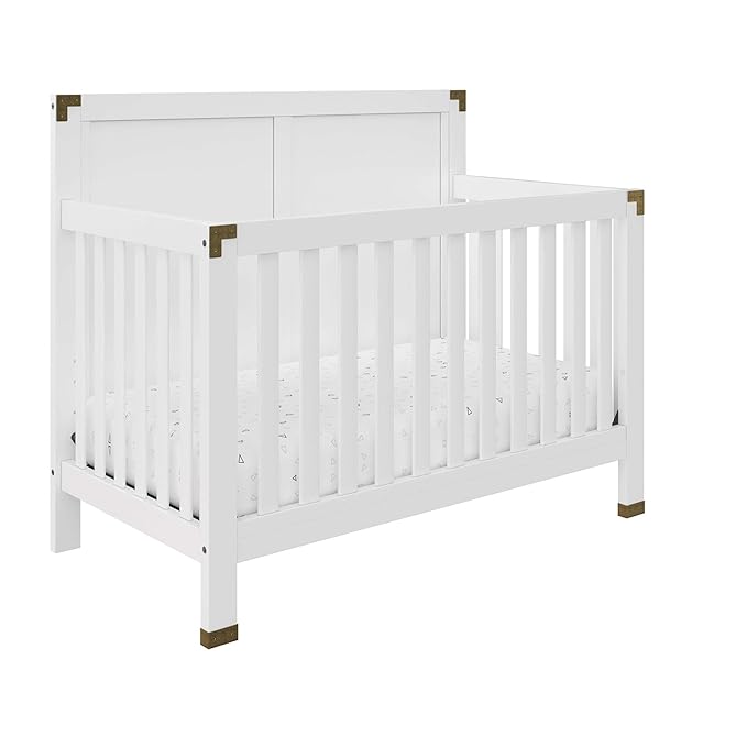Baby Relax Miles 5-in-1 Convertible Crib, Nursery Furniture, Classic White
