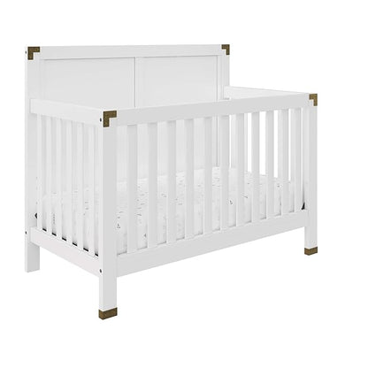 Baby Relax Miles 5-in-1 Convertible Crib, Nursery Furniture, Classic White