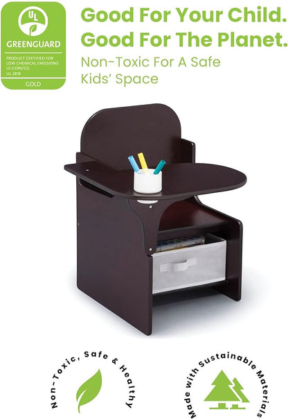 Delta Children MySize Chair Desk With Storage Bin, Dark Chocolate