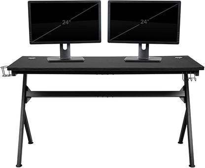 Flash Furniture Duncan 55" x 24" Extra Large Gaming Desk with Headphone Hook and Cup Holder - Free Mouse Pad
