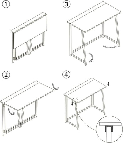 4NM 31.5" Folding Desk, Simple Assembly Computer Desk Study Writing Table for Small Space Offices/Home - Natural and White