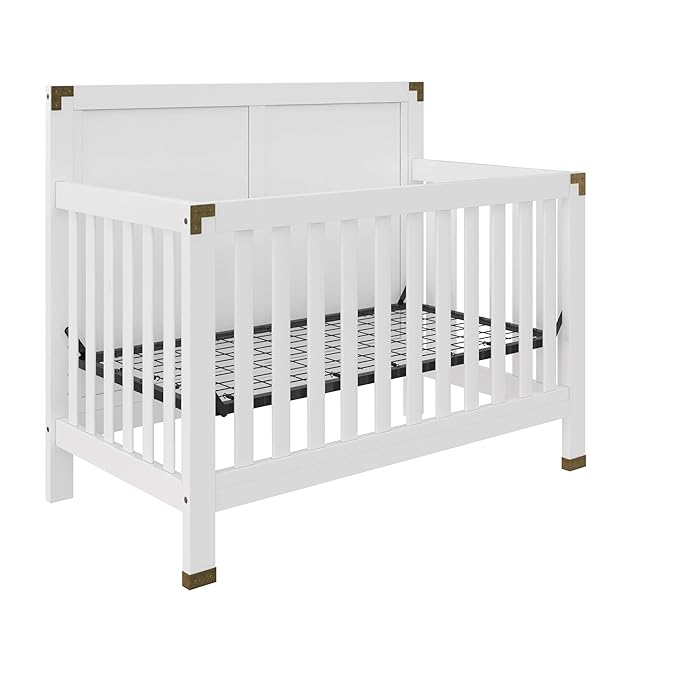 Baby Relax Miles 5-in-1 Convertible Crib, Nursery Furniture, Classic White