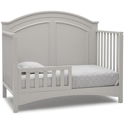 Delta Children Perry 6-in-1 Convertible Crib - Greenguard Gold Certified, Moonstruck Grey + Simmons Kids Radiant Sky Dual Sided Baby Crib Mattress and Toddler Mattress (Bundle)