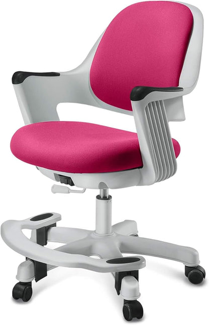 Kids Desk Chair: Ergonomic Kids Computer Chair | Adjustable Kids Office Chair with Wheels & Arms | Study Chair for Girls and Boys - Kids Chair Desk with Wheel Covers (Rosie Pink)