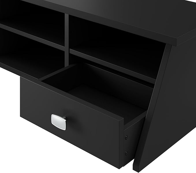 Bush Furniture Broadview 54W Computer Desk with Drawers and Desktop Organizer in Classic Black | Storage for Home Office Workspace