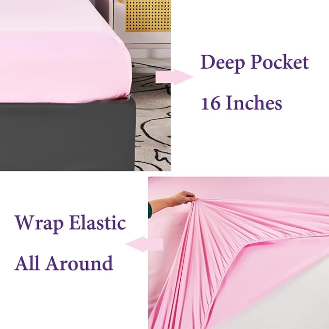 URBONUR 6 Pcs Mermaid Comforter Set Twin Size Gradient Pink and Blue Twin Bedding Sets for Girls/Kids/Teen, Colorful Glitter Printed Bed in a Bag Comforter with Sheet Set