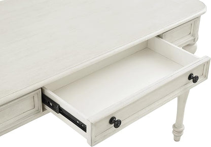 OSP Home Furnishings Country Meadows 48 Inch Writing Desk with Drawer, Antique White