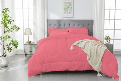 3 Piece Solid Color All Season Bedding Comforter Set Microfiber Soft Lightweight Bedding Set for Kids Teens Adults Room Decor with 1 Comforter and 2 Pillowcases Full