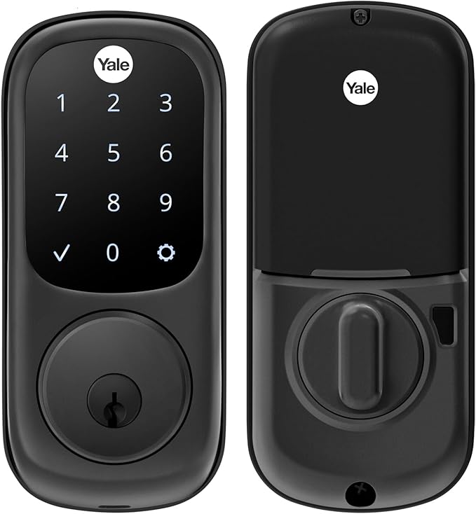 Yale Assure Lock Deadbolt, Black Suede Digital Touchscreen Non-Connected Keypad with Backup Key for Front or Back Entry Door, YRD226-NR-BSP