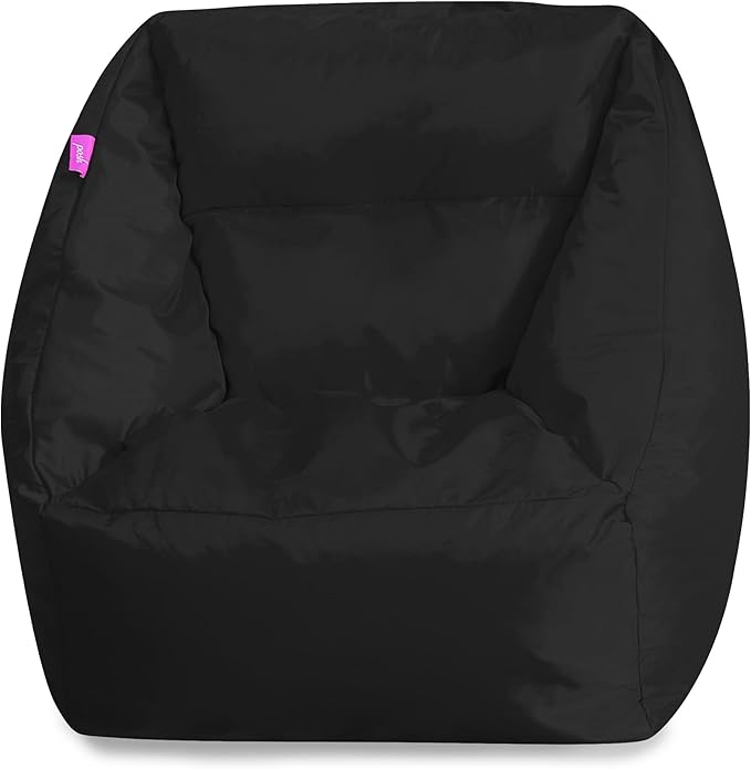 Posh Creations Coronado Bean Bag Boys and Girls Large Chair for Kids, for Gaming and Playrooms, Soft Nylon-Charcoal Gray