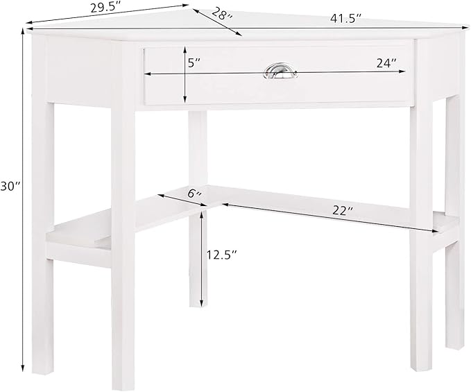 Giantex with One Drawer and One Storage Shelf, White Finish