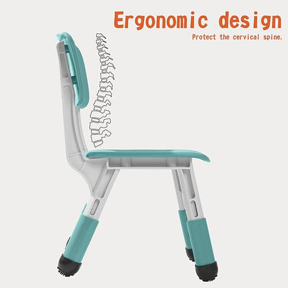 Kids' Desk Chairs Adjustable Height is Suitable for Children's Chairs Used in Families, Schools and Day-Care Between 2-10 Years Old The Max Bearing Capacity is 220LB(5PCS-Blue)