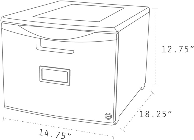 Storex 61261B01C File Cabinet, 1-Pack, Grey/Dark Grey