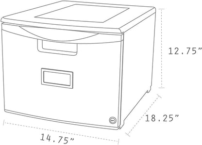 Storex 61261B01C File Cabinet, 1-Pack, Grey/Dark Grey