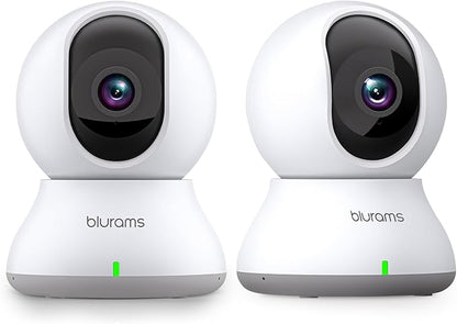blurams Indoor Camera, 2K Pet Camera 360° Security Camera for Home Security with Phone App, Motion Tracking, 2-Way Audio, IR Night Vision, Siren, Works with Alexa & Google Assistant(2.4GHz ONLY)