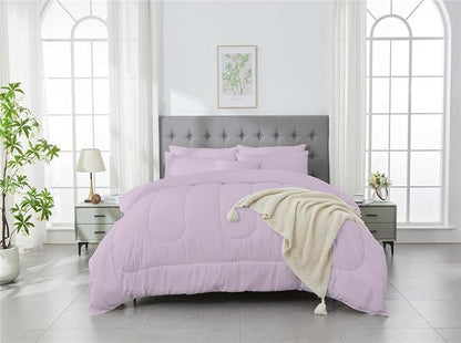 3 Piece Solid Color All Season Bedding Comforter Set Microfiber Soft Lightweight Bedding Set for Kids Teens Adults Room Decor with 1 Comforter and 2 Pillowcases King