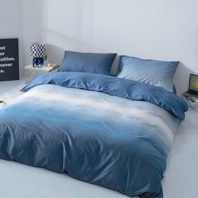 Blue Gradient Comforter Set Twin Blue Bedding Comforter Set Multicolor Light Blue Bedding Set Gradient Blue Blanket Quilts Blue Color Comforter Set for Twin Bed
