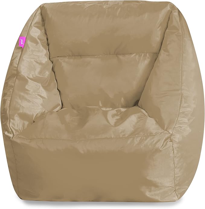 Posh Creations Structured Comfy Bean Bag Chair for Gaming, Reading, and Watching TV, Coronado Chair, Microsuede - Camel
