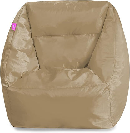 Posh Creations Structured Comfy Bean Bag Chair for Gaming, Reading, and Watching TV, Coronado Chair, Microsuede - Camel