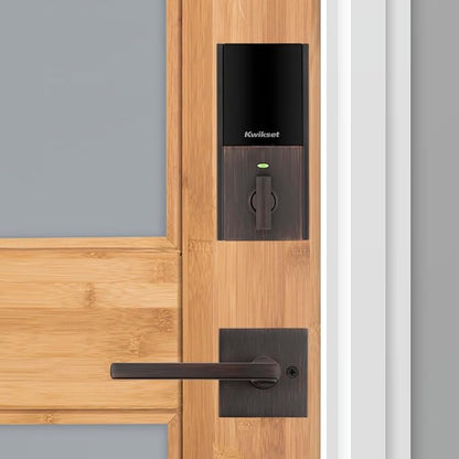 Kwikset Home Connect 620 Smart Lock Deadbolt with Z-Wave Technology, Works with Ring Alarm, Samsung Smartthings and More, Z-Wave Hub Required, Contemporary Design in Venetian Bronze