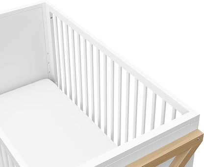 Storkcraft Equinox 3-in-1 Convertible Crib (Driftwood) - Easily Converts to Toddler Bed & Daybed, 3-Position Adjustable Mattress Support Base, Modern Two-Tone Design for Contemporary Nursery