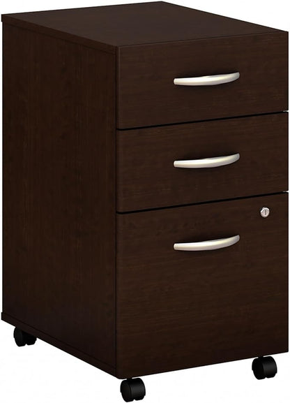 Bush Business Furniture Series C 3 Drawer Mobile File Cabinet in Mocha Cherry - Assembled