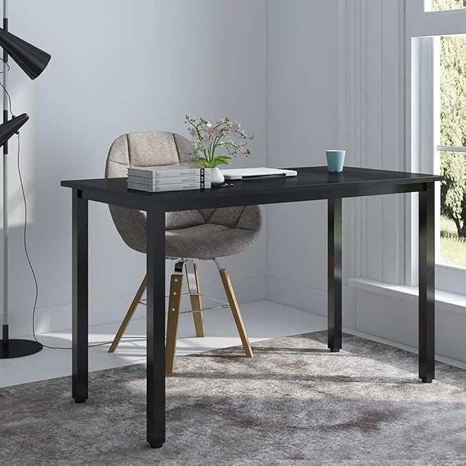 SogesGame Computer Desk, 47.2 inches Small Office Desk Computer Table Study Writing Desk Workstation for Home Office, Black Dining Table