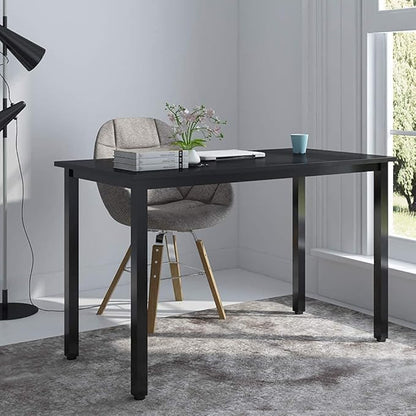 SogesGame Computer Desk, 47.2 inches Small Office Desk Computer Table Study Writing Desk Workstation for Home Office, Black Dining Table