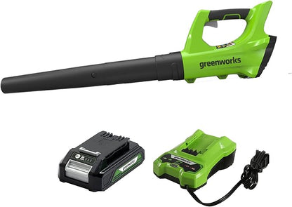 Greenworks 24V Axial Blower (100 MPH / 330 CFM), 2.0Ah Battery and Charger