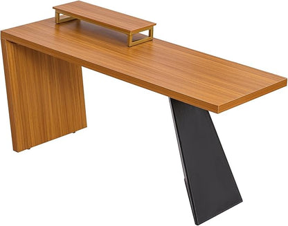 NicBex Laik-DW-00035-DX Desks, 62.99" W x 23.22" D x 29.52" H, Teak