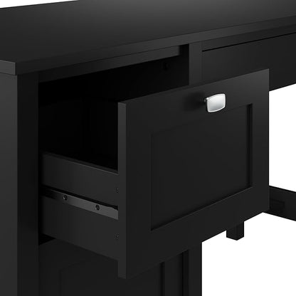 Bush Furniture Broadview 54W Computer Desk with Drawers and Desktop Organizer in Classic Black | Storage for Home Office Workspace