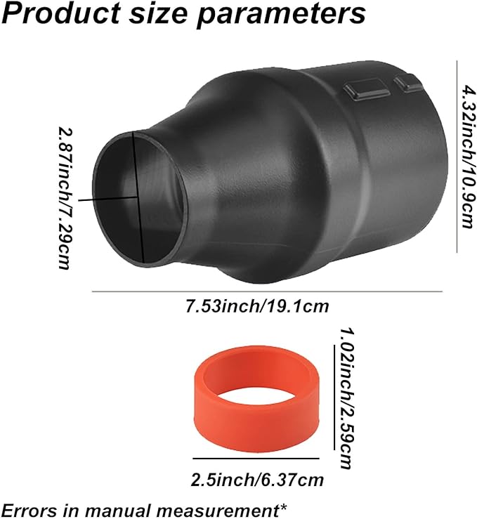 Car Drying Nozzle with Red Soft Tip Cover for Milwaukee M18 Fuel Single Battery Leaf Blowers Fits 2724-20 and 2728-20
