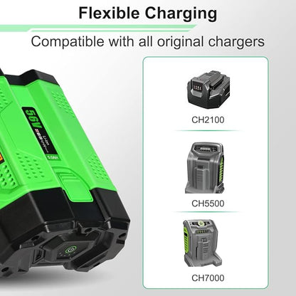 2024 New Upgrade 5.0Ah Replacement for EGO 56V Battery Compatible with 56-Volt BA1400T BA4200 ST1502LB CS1604 LB4800 LB5804 HT2400 Crodless Tools (1 Pack)