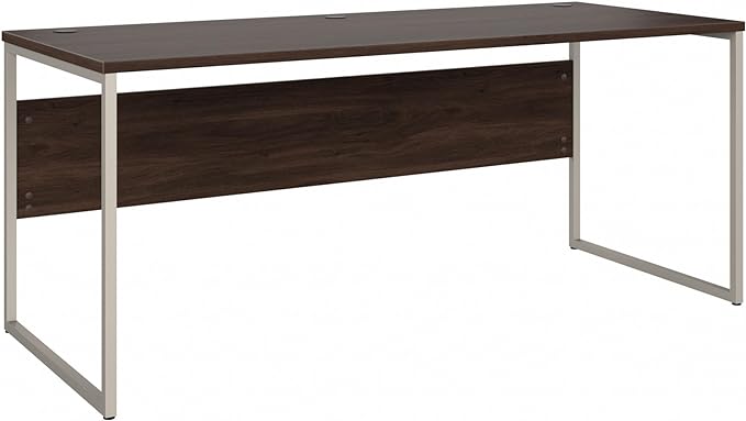Bush Business Furniture Hybrid 72W x 30D Computer Table Desk with Metal Legs in Black Walnut
